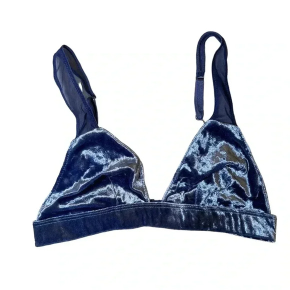 Royal Blue Velvet Bralette Size Small - Picture 2 of 7